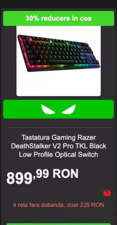 Tastatura Gaming V2 Pro TKL Black Low Profile Optical Switch