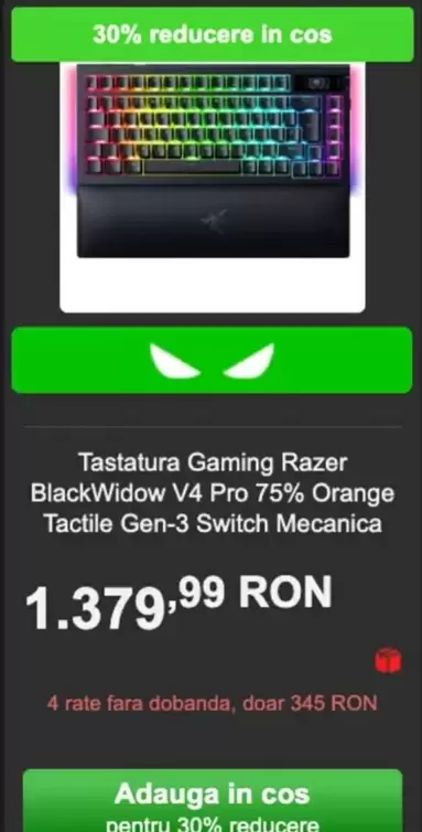 Tastatura Gaming V4 Pro 75% Orange Tactile Gen-3 Switch Mecanica