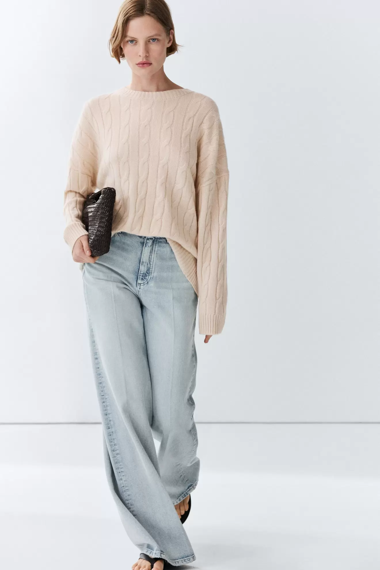 100% cashmere cable-knit sweater