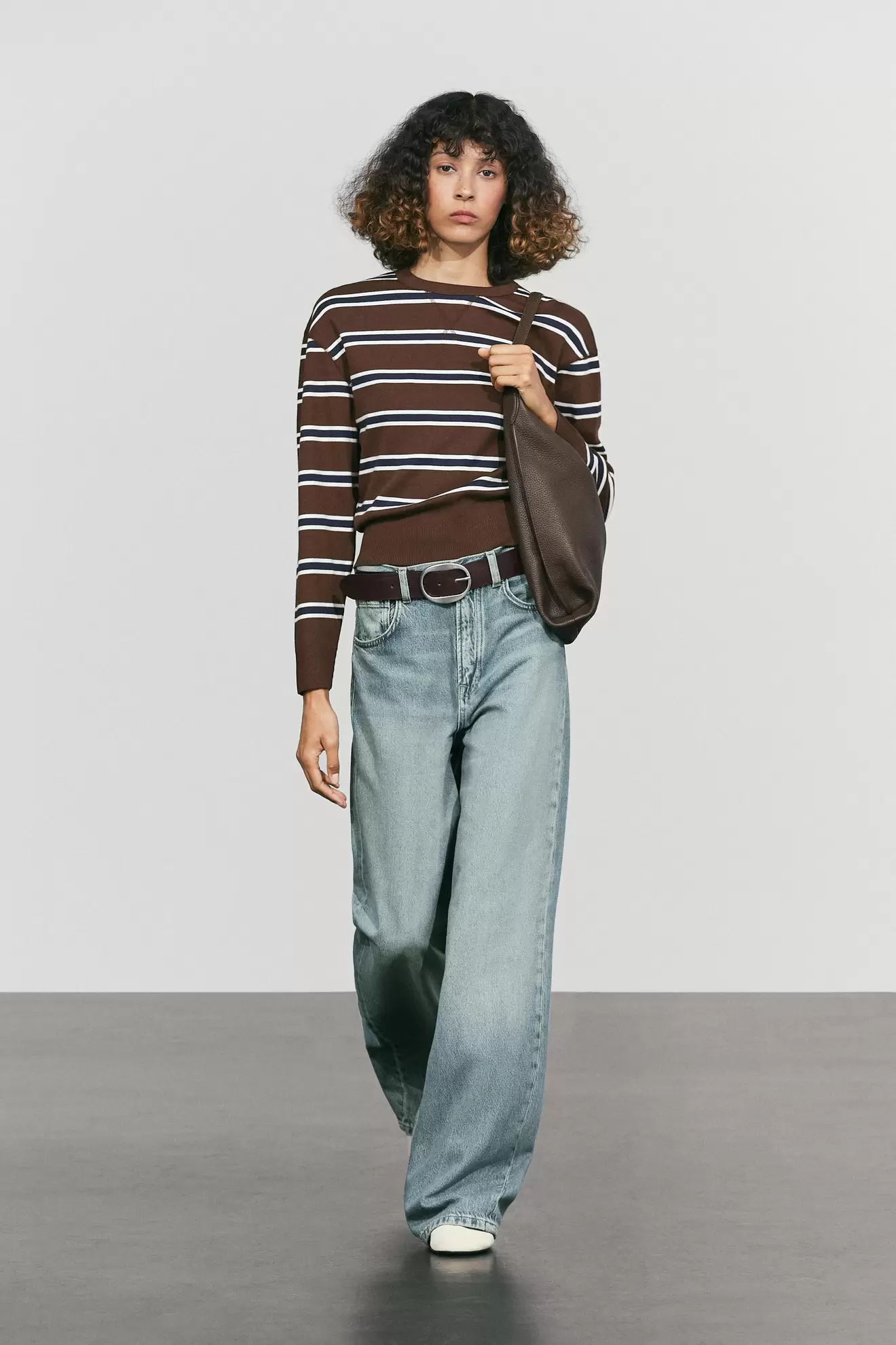 Striped interlock sweatshirt