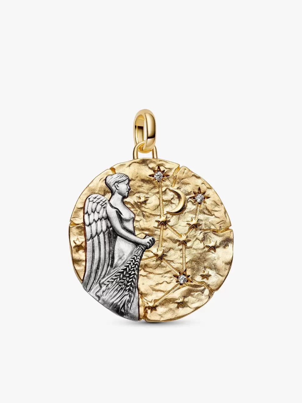 Talisman de tip medalion supradimensionat cu semnul zodiacal Fecioară
