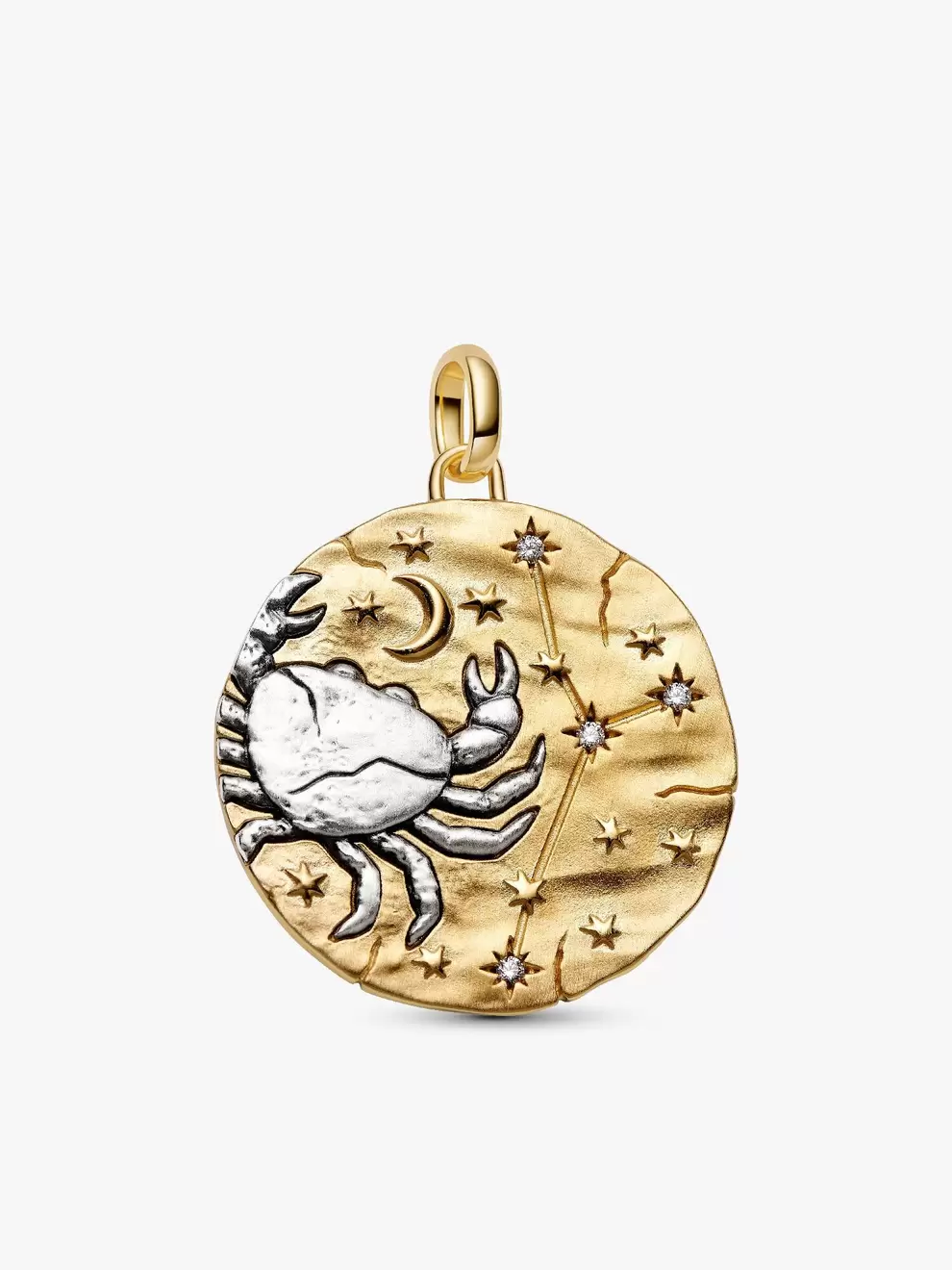 Talisman de tip medalion supradimensionat cu semnul zodiacal Rac