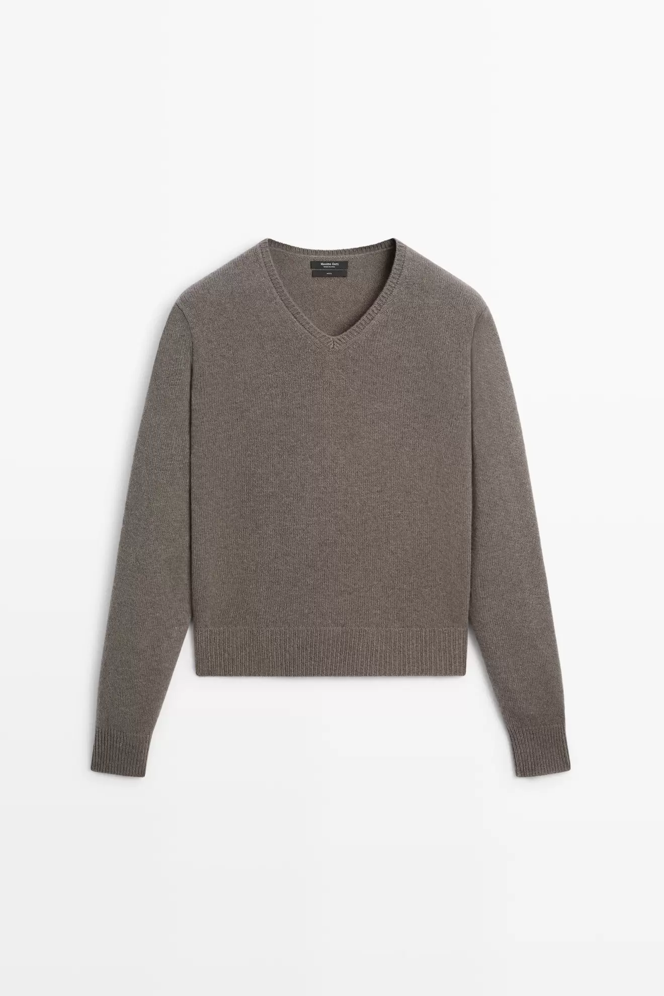 100% wool V-neck knit sweater
