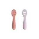 Set 2 lingurite de antrenament din silicon, Rose/Soft...