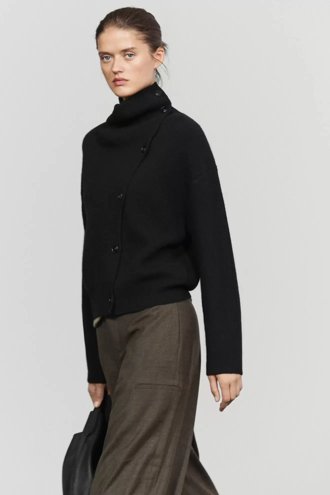 Cashmere blend button detail cardigan