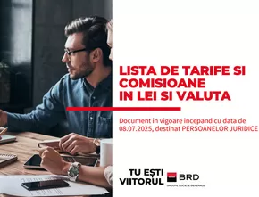 Catalog BRD | Listă tarife și comisioane în Lei și Valută pentru Persoane Jurdice | 2025-08-18T00:00:00.000Z - 2025-09-30T00:00:00.000Z