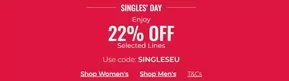 Catalog Clarks | Singles' Day 22% Off | 2025-11-11T00:00:00.000Z - 2025-11-11T00:00:00.000Z