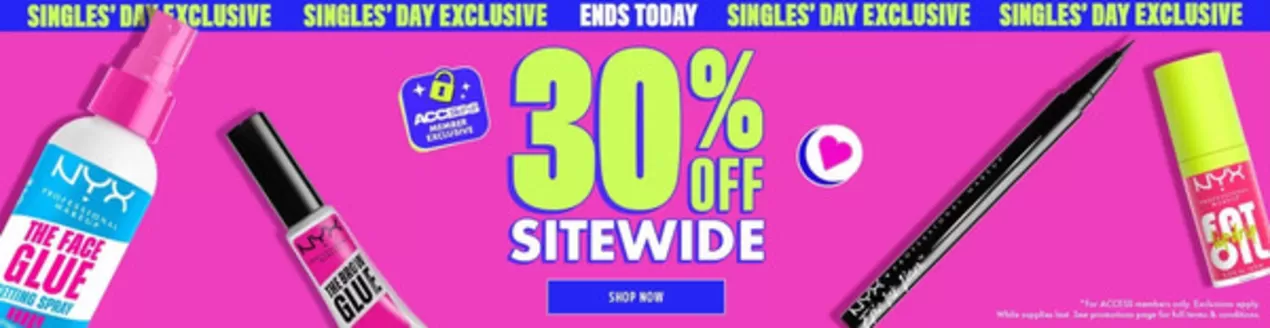 Catalog Nyx Galați | 30% off sitewide! | 2025-11-11T00:00:00.000Z - 2025-11-12T00:00:00.000Z