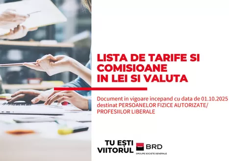 Catalog BRD București | Listă tarife și comisioane în Lei și Valută pentru Persoane Jurdice | 2025-11-14T00:00:00.000Z - 2025-12-07T00:00:00.000Z