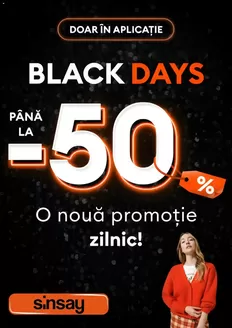 Catalog Sinsay | Black Days până la -50% | 2025-11-26T00:00:00.000Z - 2025-12-01T00:00:00.000Z