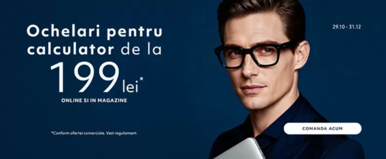 Catalog Lensa Brașov | Ochelari pentru calculator de la 199 lei | 2025-12-03T00:00:00.000Z - 2025-12-31T00:00:00.000Z