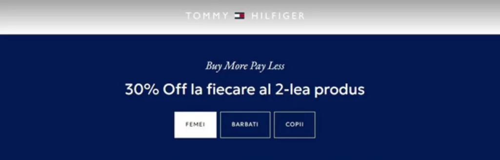 Catalog Tommy Hilfiger Craiova | 30% Off la fiecare al 2-lea produs | 2025-12-16T00:00:00.000Z - 2025-12-24T00:00:00.000Z