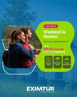 Catalog Eximtur Mediaș | Weekend la Buşteni | 2026-03-20T00:00:00.000Z - 2026-03-22T00:00:00.000Z