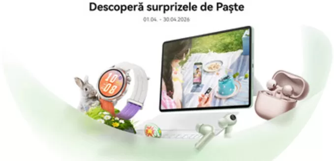 Catalog Huawei Suceava | Descoperă surprizele de Paşte | 2026-04-01T00:00:00.000Z - 2026-04-30T00:00:00.000Z