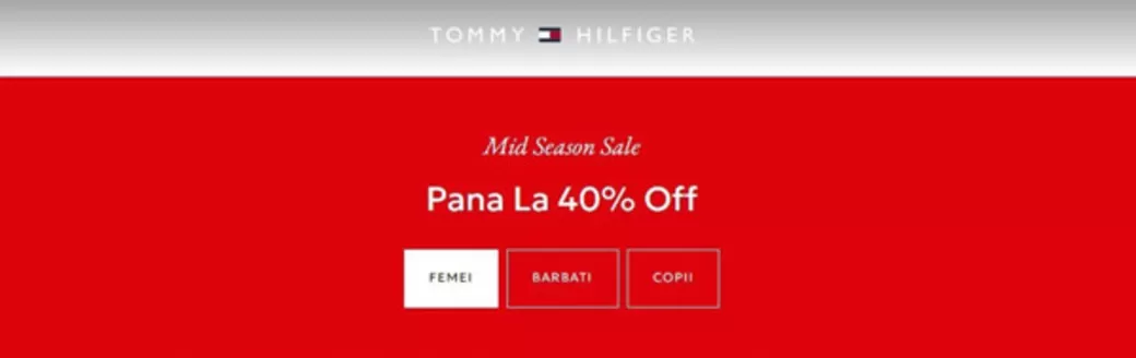 Catalog Tommy Hilfiger | Mid Season Sale Pana La 40% Off | 2026-05-11T00:00:00.000Z - 2026-05-17T00:00:00.000Z