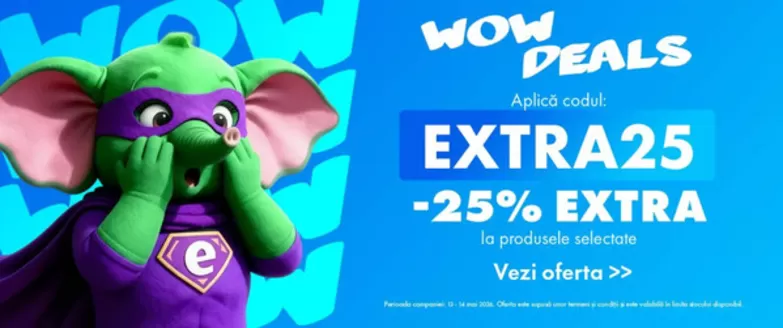 Catalog Elefant București | WOW DEALS -25 EXTRA | 2026-05-13T00:00:00.000Z - 2026-05-14T00:00:00.000Z