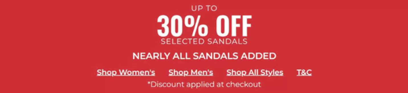 Catalog Clarks | UP TO 30% OFF SELECTED SANDALS | 2026-05-29T00:00:00.000Z - 2026-06-11T00:00:00.000Z