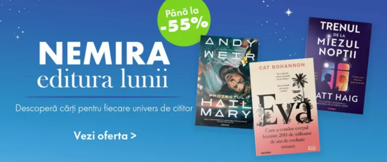 Catalog Elefant Cluj-Napoca | NEMIRA editura lunii Până la -55% | 2026-08-04T00:00:00.000Z - 2026-08-17T00:00:00.000Z
