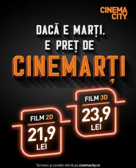 Catalog Cinema City | Dacă e Marți e Preț de Cinemarți! | 2026-09-01T00:00:00.000Z - 2026-09-15T00:00:00.000Z