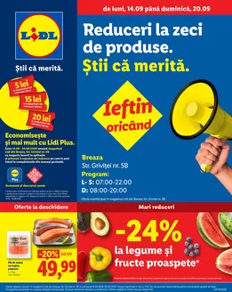 Catalog Lidl Băile Olănești | de luni 14.09 până duminică 20.09 | 2026-09-14T00:00:00.000Z - 2026-09-20T00:00:00.000Z