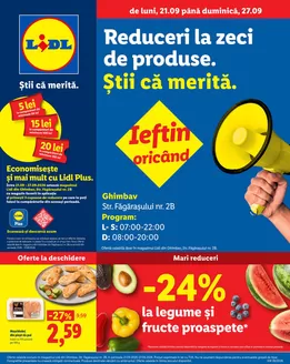 Catalog Lidl | de luni 21.09 până duminică 27.09 | 2026-09-21T00:00:00.000Z - 2026-09-27T00:00:00.000Z