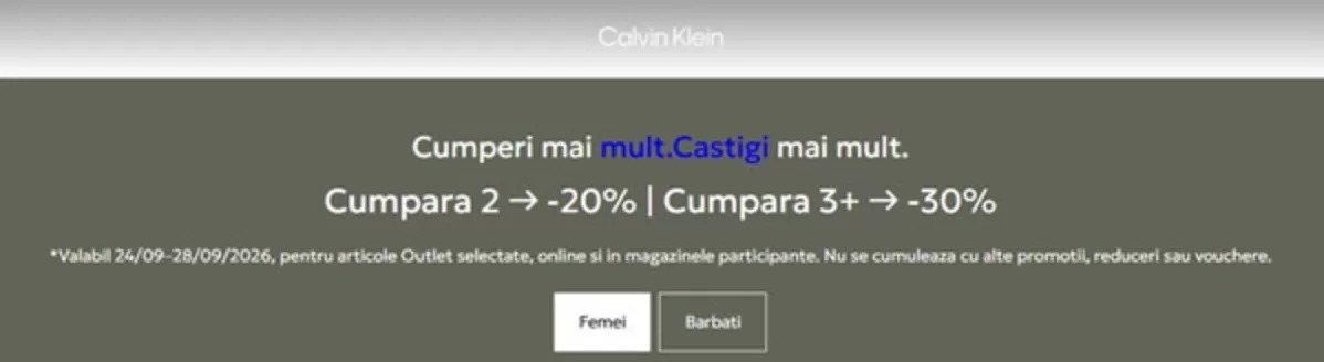 Catalog Calvin Klein | Cumperi mai mult. Castigi mai mult. | 2026-09-24T00:00:00.000Z - 2026-09-28T00:00:00.000Z
