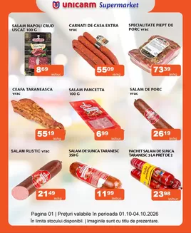 Catalog Unicarm | Promoție de weekend 01.10 - 04.10.2026 | 2026-10-01T00:00:00.000Z - 2026-10-04T00:00:00.000Z