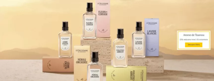 Catalog L'Occitane | Arome de Toamna 15% reducere | 2026-10-01T00:00:00.000Z - 2026-10-31T00:00:00.000Z