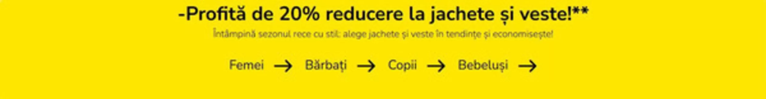 Catalog Takko | Profită de 20% reducere la jachete şi veste! | 2026-10-14T00:00:00.000Z - 2026-10-27T00:00:00.000Z