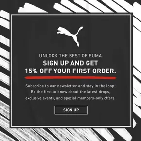 Catalog Puma | Get 15% off your first order | 2025-02-06T00:00:00.000Z - 2025-08-19T00:00:00.000Z