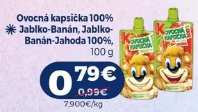 Ovocná kapsička 100% Jablko-Banán, Jablko-Banán-Jahoda 100%