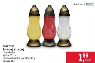 Svietnik farebný stredný
