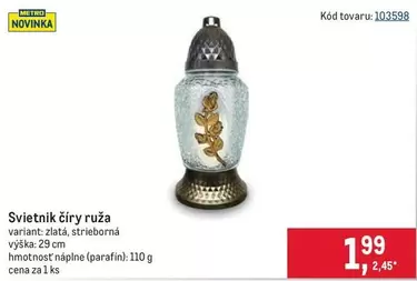 Svietnik číry ruža
