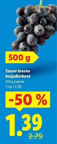 Tmavé hrozno bezjadierkové