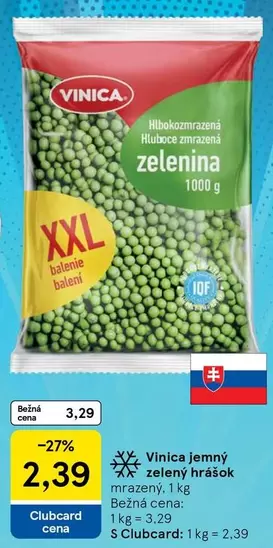 jemný zelený hrášok
