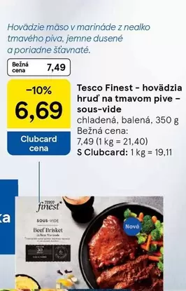 hovädzia hruď na tmavom pive - sous-vide