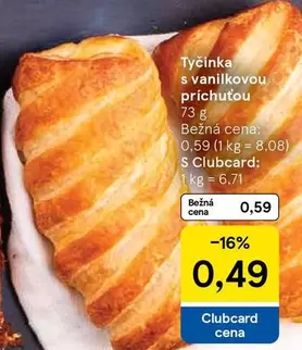 Tyčinka s vanilkovou príchuťou