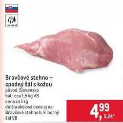 Bravčové stehno - spodný šál s kožou