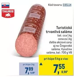 Turistická trvanlivá saláma