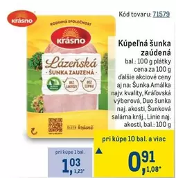 Kúpeľná šunka zaúdená