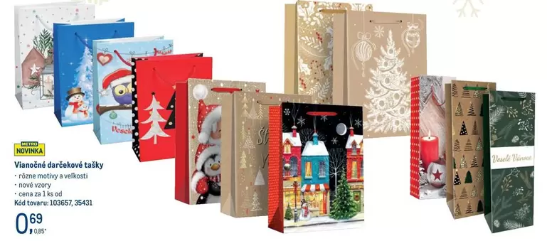 Vianočné darčekové tašky
