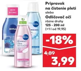 Nivea - Prípravok na čistenie pleti alebo Odličovač očí