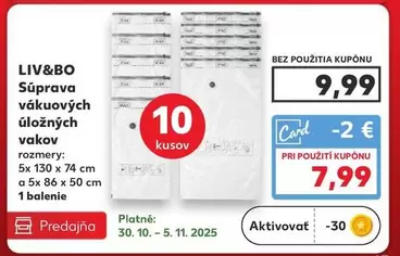 Súprava vákuových úložných vakov