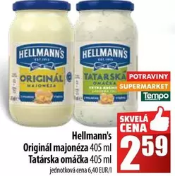 Originál majonéza 405 ml, Tatárska omáčka 405 ml