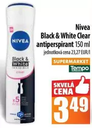 Nivea - Black & White Clear antiperspirant 150 ml