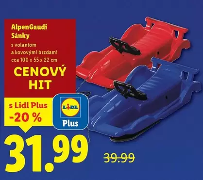 Sánky s volantom a kovovými brzdami
