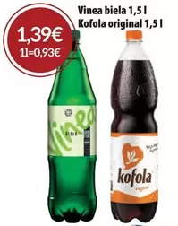 Vinea biela 1,5 l, Kofola original 1,5 l