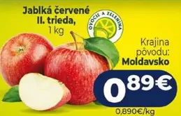 Jablká červené II. trieda