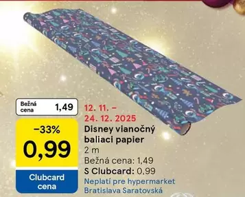 Disney - vianočný baliaci papier