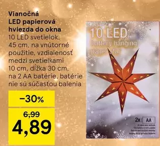 Star - LED papierová hviezda do okna